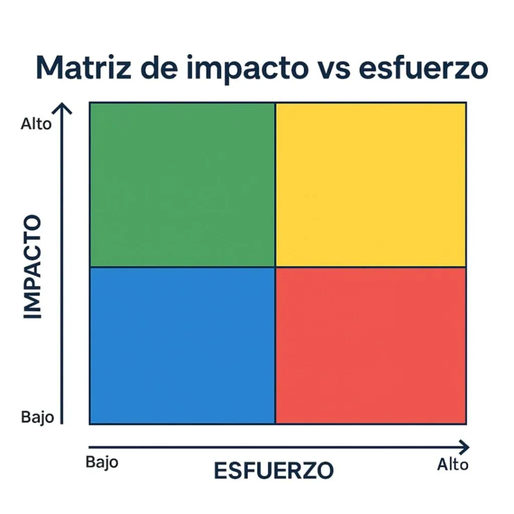 Matriz de impacto vs esfuerzo